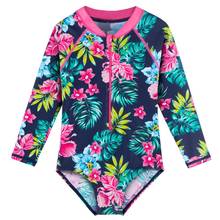 Maiô floral do baohulu com zíper, roupa de banho para meninas 2024 - compre barato