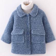 Одежда для маленьких девочек, зимняя утепленная теплая куртка, детская норковая флисовая стеганая куртка, шерстяное пальто для принцессы 2024 - купить недорого