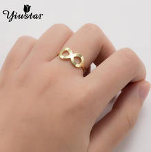 Yiustar Trendy Tiny Christmas Gift Rings Infinity Forever Love Symbol for Women Men Stainless Adjustable Ring Aesthetics Jewelry 2024 - buy cheap