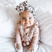 New Cute Soft Bowknot Baby Hat Leopard Baby Girl Boy Hat Cap Beanie Turban Autumn Winter Infant Kids Hat 2024 - buy cheap