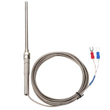 Sensor de temperatura de termopar tipo K de acero inoxidable, sonda de medida de 100mm, 300cm, longitud del cable de 0 a 400 grados Celsius 2024 - compra barato