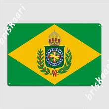 Bandeira do império do brasil sinais de metal placas de festa clube clássico estanho cartazes 2024 - compre barato