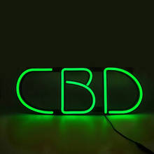 Неоновая светодиодная вывеска DECO 19 ''x 9'' CBD с адаптером 12 В для дисплея кофейного бара, платья, магазина, супер яркие огни для помещений 2024 - купить недорого