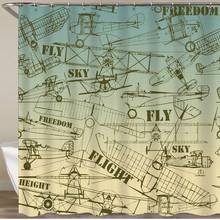 Shower Curtain,Old Airplanes Drawing,Waterproof Durable Polyester Fabric Home Dorm Decor Bath Curtains for Bathroom Bathtub 2024 - buy cheap