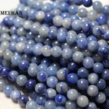 Meihan 8mm blue aventurine (3 strands/set) smooth round stones beads for bracelet necklace jewerly making design 2024 - buy cheap