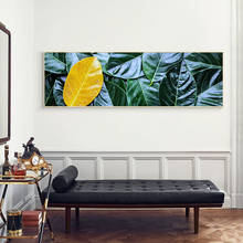 Pósteres e impresiones abstractas de hojas verdes para decoración del hogar, arte de pared, lienzo, imagen para sala de estar, sin marco 2024 - compra barato