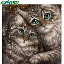 AZQSD DIY Cat Diamond Painting Cross Stitch Animal 5D Needlework Mosaic Full Square Drill Diamond Embroidery Sale Home Decor 2024 - buy cheap