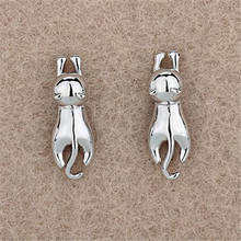 Fashion Silver Color Cute Cat Stud Earrings For Women Romantic Wedding Jewelry Brincos Pendientes eh309 2024 - buy cheap