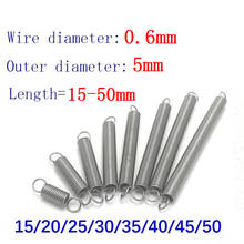 10Pcs 304 Stainless Steel Dual Hook Small Tension Spring Hardware Accessories Wire Dia 0.6mm Outer Dia 5mm Length 15-50mm 2024 - buy cheap