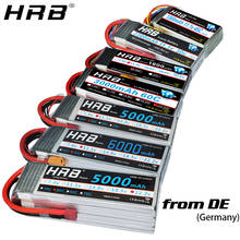 HRB 2S 3S 4S 5S 6S Lipo Батарея 1300 1500 мАч 2200 мАч 2700 мАч 5000 мАч 3300 6000 мА/ч, XT60 T EC5 EC2 7,4 V 11,1 V 14,8 V 22,2 V RC Запчасти 2024 - купить недорого