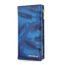 Bethcat-cartera de cuero genuino para mujer, billetera de mano femenina con tarjetero de identificación, monedero largo a la moda, monedero 2024 - compra barato