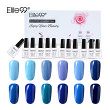 Elite99 12 pçs cor azul gel conjunto de unhas com caixa uv gel unha polonês arte do prego gel verniz superior híbrido vernizes prego kit caixa de presente 2024 - compre barato