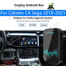 Para citroen c4 sega 2018 2019-2021 reprodutor multimídia carro android sistema de ligação espelho mapa gps apple carplay sem fio dongle ai caixa 2024 - compre barato