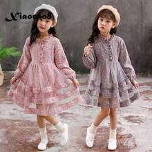 Dress girl autumn spring long sleeve toddler girls dresses kids mesh cotton print dress for girls high grade princess costume 2024 - buy cheap