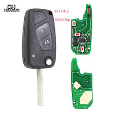 Folding flip 3 Button Remote Key 433Mhz PCF7946 Chip with Uncut Blade For Fiat 500 Panda Idea Punto Stilo Ducato Black 2024 - buy cheap