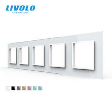 Стеклянная панель переключателя Livolo Роскошная 7 цветов, 364 мм * 80 мм, стандарт ЕС, стеклянная панель для настенной розетки 2024 - купить недорого