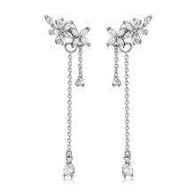 2020 Fashion Piercing Jewelry Korean Trend Long Tassel Crystal Flower Earrings Brincos Luxury Stud Earrings For Women Gift 2024 - buy cheap