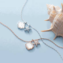 Collar romántico de concha de estrella de mar para mujer, joyería de compromiso, exquisito collar de plata 925 para niña, regalos para el Día de San Valentín KOFSAC 2024 - compra barato