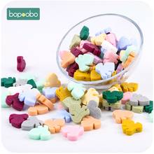 Bopoobo 50pcs BPA Free  Silicone Turtle Leaf Beads Silicone Beads Baby Teething Beads Baby Gifts Tiny Rod GradeToy Baby Products 2024 - buy cheap
