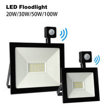 LED Floodlight With Motion Sensor 30W 50W 100W 20W led Outdoor Spotlight 220V PIR LED Flood light Projector Lamp Spot for Garden 2024 - buy cheap