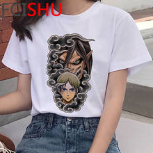 Camiseta feminina attack on titan, camiseta de manga curta para mulheres, roupa gráfica de harajuku kawaii, 2021 2024 - compre barato