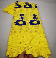 Швейцарская вуаль кружева в Швейцарии tissu dentell 2019 Высококачественная кружевная ткань из Дубая новейшая нигерийская кружевная ткань для женщин 5 ярдов 2024 - купить недорого