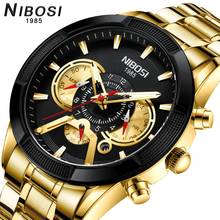 Nibosi relógio masculino de aço inoxidável, relógio de pulso impermeável e luxuoso de marca na moda para negócios, relógios esportivos de quartzo para homens 2024 - compre barato