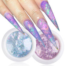 Opal Nail Art Glitter Flakes Holographic Mermaid Nail Sequins Thin Paillettes Powder Pigment Chrome Decorations Manicure TR1857 2022 - купить недорого