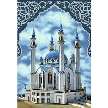 5d pintura diamante mesquita quadrado completo/broca redonda castelo paisagem 3d diamante mosaico bordado artesanal etiqueta 40x50cm 2024 - compre barato