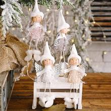 Muñeco de peluche de Ángel para niña, colgante de árbol de Navidad, adorno colgante, decoración, accesorios para árbol de Navidad 2024 - compra barato