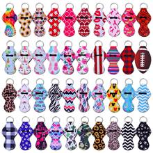 40pack Fashion SBR Fabric Colorized Lipstick Bag Keychain Lipsticks Pouch Key Chain Lip Balm Chapstick Holder Keyrings Gift 2024 - buy cheap