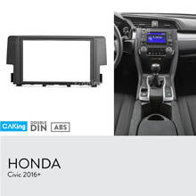 Panel de Radio Fascia de doble Din para coche, marco de Audio para salpicadero, instalación de placa frontal, consola biselada, para Honda Civic 2016 2024 - compra barato