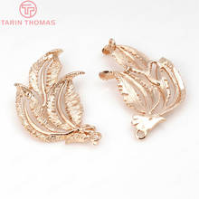 6PCS 17x30MM 24K Champagne Gold Color Plated Brass Tree Leaf Leaves Charms Pendants High Quality Diy Jewelry Accessories 2024 - buy cheap