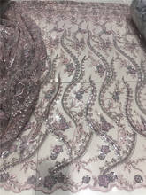 SYJ-2186811 de tela de encaje africano para mujer, tejido de tul nigeriano bordado francés de alta calidad, cuentas wtih 2024 - compra barato