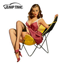 JumpTime 13cm x 10.9cm Sexy Hot Pin up Girl Vintage Vinyl Car Sticker for Window Bumper Car Decal Sexy Graphic 2024 - buy cheap