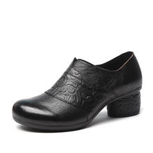 Promoção quente 2020 nova primavera temperamento elegante sapatos de couro genuíno das mulheres sapatos de salto alto conforto macio inferior mulher sapatos 2024 - compre barato