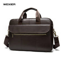 Casual Men's Bag Shoulder Bags Men Genuine Leather briefcase messenger bag Handbags men's briefcases office business tote bag 2024 - buy cheap