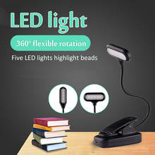 Luz de lectura de escritorio regulable con Clip de cuello de cisne, 5 LED, USB, AAA, alimentado por batería, Flexible, lectura nocturna, lámparas de mesa para Notebook 2024 - compra barato