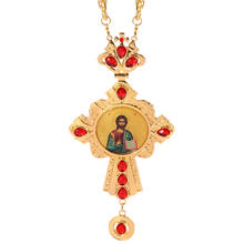 High Quality Bijoux Pectoral Cross Orthodox Priest Pendants Rhinestones Cross Chain Gold Religious Jewelry Pastor Prayer Items 2024 - buy cheap