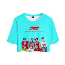 3D ATEEZ Printed Women k-pops Crop Tops harajuku Summer Short Sleeve T-shirts 2019 Hot Sale Girls Casual Streetwear Tshirts XXL 2024 - buy cheap