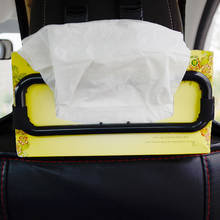 Caja de pañuelos para coche, soporte colgante para asiento trasero, servilleta de papel, Clip de almacenamiento de moda, envío directo 2024 - compra barato