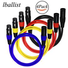 Lballist-Cable de extensión XLR de 3 pines chapado en oro, macho a hembra, blindado para amplificador de mezclador de micrófono, luz de escenario, 4 unids/paquete 2024 - compra barato