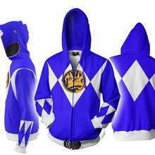 Mighty Morphin-Sudadera con capucha para hombre y mujer, chaqueta con cremallera para Cosplay, ropa de calle, abrigo con estampado 3D 2024 - compra barato