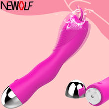 Silicone AV Magic Wand Tongue Vibrator Sucking Female Adult Masturbation Stimulating Clitoris Massager Sex Toys for Women S46 2024 - buy cheap