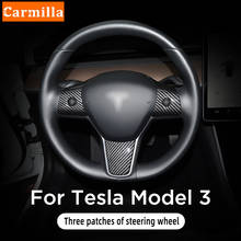 Accesorios para el Interior del coche, parche para el volante para Tesla Model 3 Model 3 2016-2021, pegatina embellecedora para la cubierta del Panel del volante del coche 2024 - compra barato