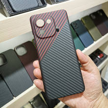 Capa de celular de fibra de carbono cf, capa fina e leve para xiaomi mi 11 pro, material de aramida 2024 - compre barato