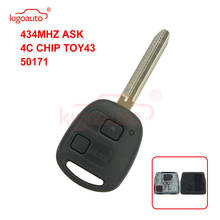 Kigoauto Denso( not Valeo) car Remote key 2 button TOY43 blade 434mhz 4C chip for Toyota Land Cruiser FJ Cruiser 1998-2011 2024 - buy cheap