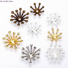 50pcs 15mm*13mm Filigree Jewelry Spacer Flowers Charms Loose Bead End Caps for DIY Jewelry Accessories 2024 - buy cheap