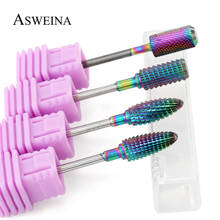 ASWEINA 1pc Rainbow Tungsten Carbide Burrs Nail Drill Bits Mills Cutter For Manicure Cleaning Electric Machine Nail Accessory 2024 - buy cheap