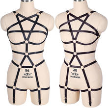 Pentagram Harness Bodysuit Women Body Harness Bra Bondage Leg Garter Belt Sexy Lingerie Set Punk Goth Hollow Body Cage 2024 - buy cheap